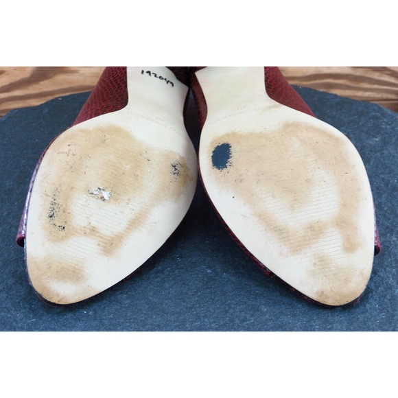 Enzo Angiolini Size 8 M Burgundy Open Toe Pump Synthetic Women - Picture 6 of 7